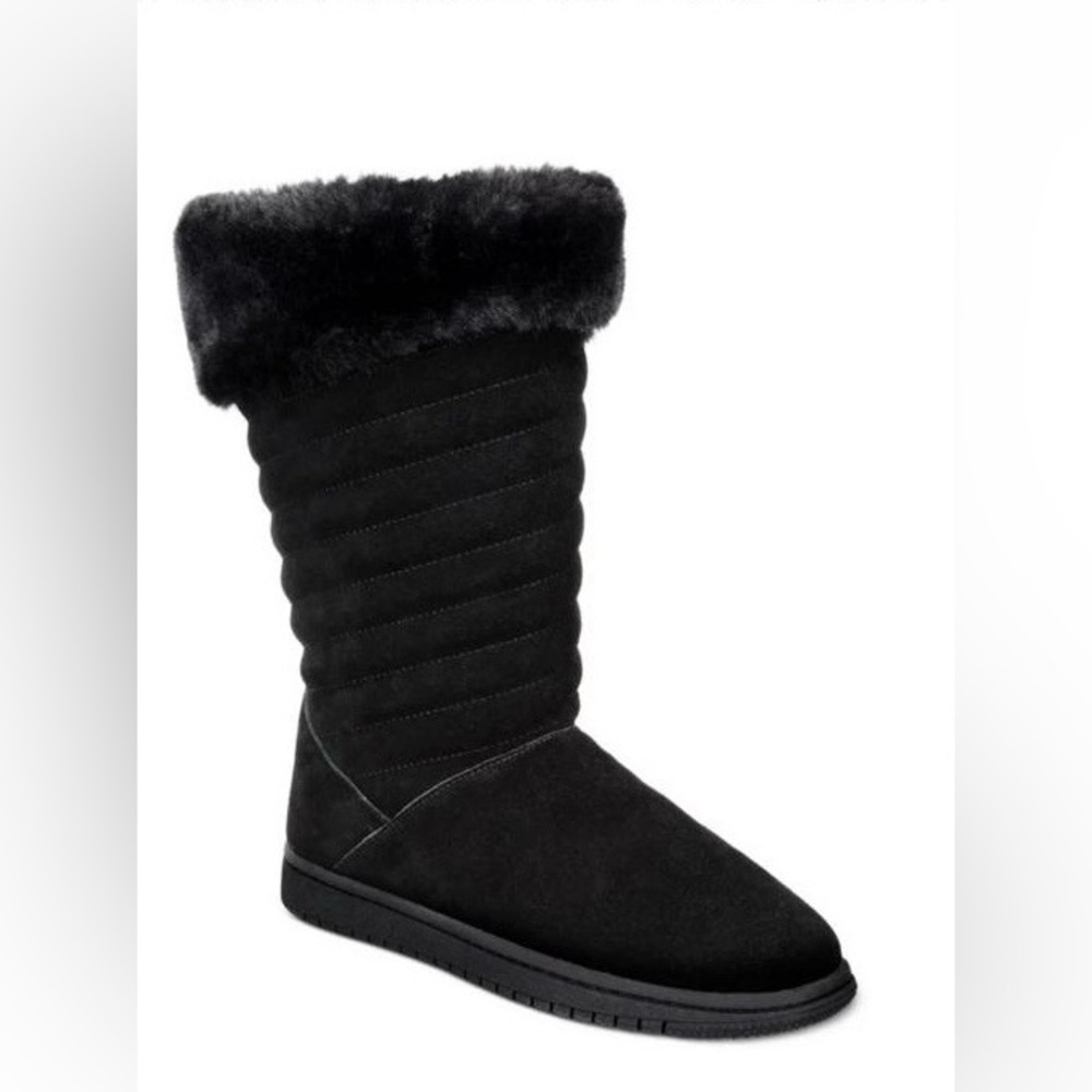 Style And Co Genuine Suede Uppers Novaa Black winter snow boots Size 9